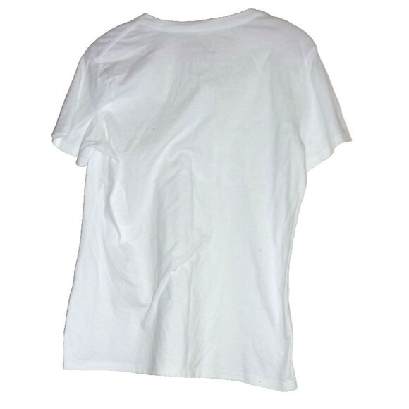 Adidas Amplifier T-Shirt Size Larrge White Blue Logo Three Stripes Cotton Woman - Picture 2 of 4